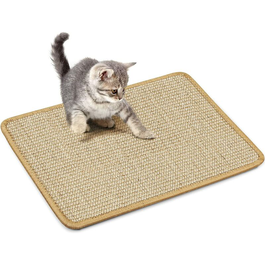 Cat Scratcher Mat Cat Scratcher Mat Woven Rope Natural Sisal Non-Slip Practical Claw Grooming Toy Cat Mat Protect Carpets Sofas 30x40cm Brown