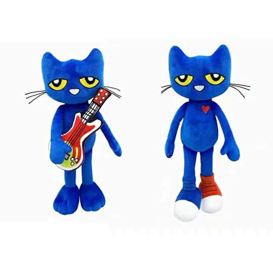 2 pieces of Pete Cat blue plush dolls before going to bed, plush toy dolls cat 30cm