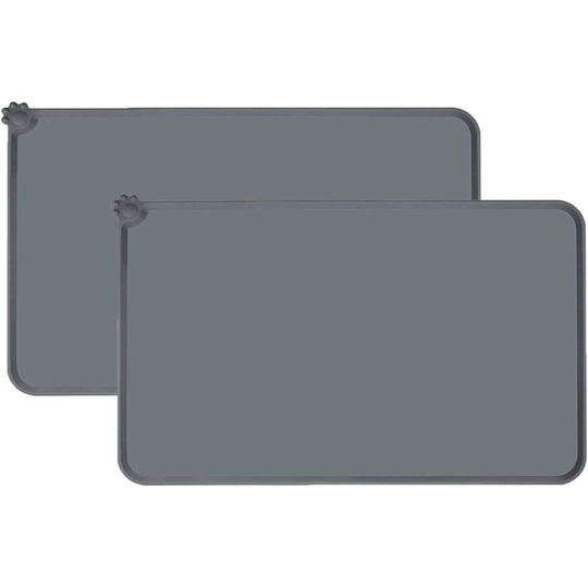 2 Pcs Dog and Cat Bowl Mat,Waterproof Silicone Feeding Mat,Dog Bowl Mat,Food Mat for Dogs, Cats and