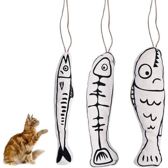 3 Pieces Catary Toys Fish, Catnip Toys, Fish Toy With Catary, Toy Cat Grass, Toy Cat, Catnip Fabric Toy, Catnip Fish Toy, For Indoor Cat