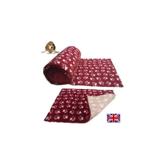 (3 Metre x 75cm ROLL) Heather White Paws Vet Bedding NON-SLIP ROLL WHELPING FLEECE DOG PUPPY PRO BED