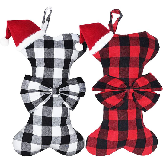 Pet Christmas Stockings for Dog 16.5' Large Puppy Stockings Hanging Christmas Decorations, Set of 2