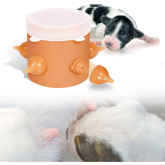 Cat Bowls Dog Feeder Silicone Pet Nipple Feeder Non Spill Milk Water Bowl Brown