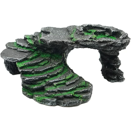 Bearsu - Turtle Shelter Deck Turtle Hole Skin Decoration Aquarium Reptile Hideout Resin Tanning Rock Bearded Dragon Reptile Accessories Decoration