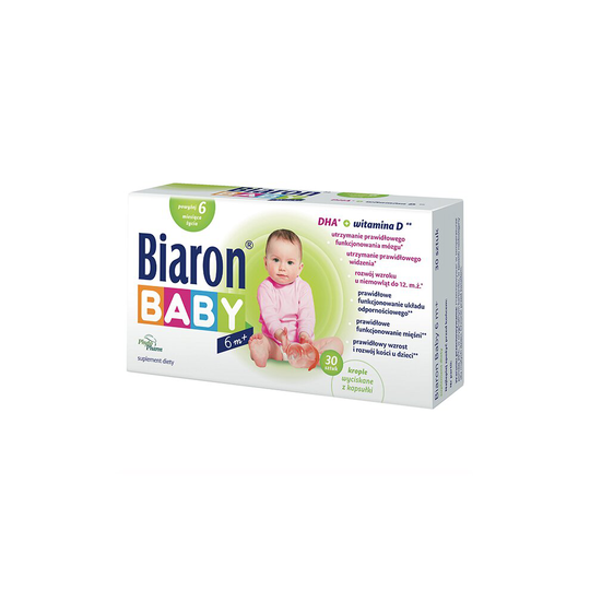Biaron Baby 6m+, dla dzieci powyżej 6 miesiąca, 30 kapsułek twist-off