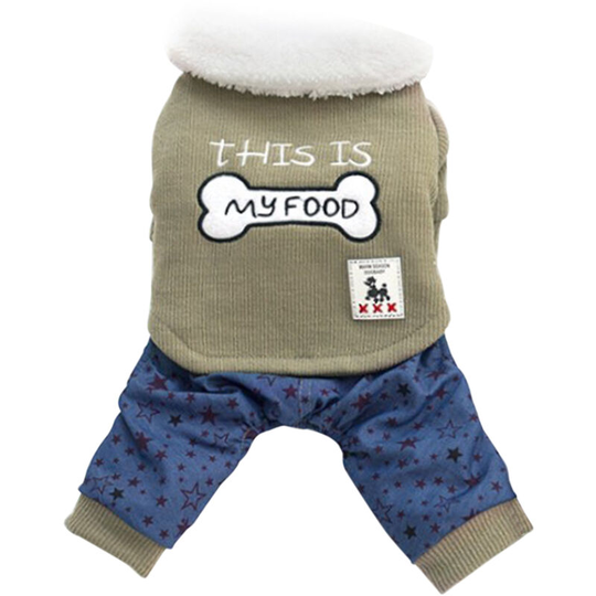 Pet Clothes Dog Sweatshirts Cotton Cat Jackets Soft Warm Winter Dogs Clothes Jumpsuit Star Pattern Button Pet Coat for Small and Medium Pets