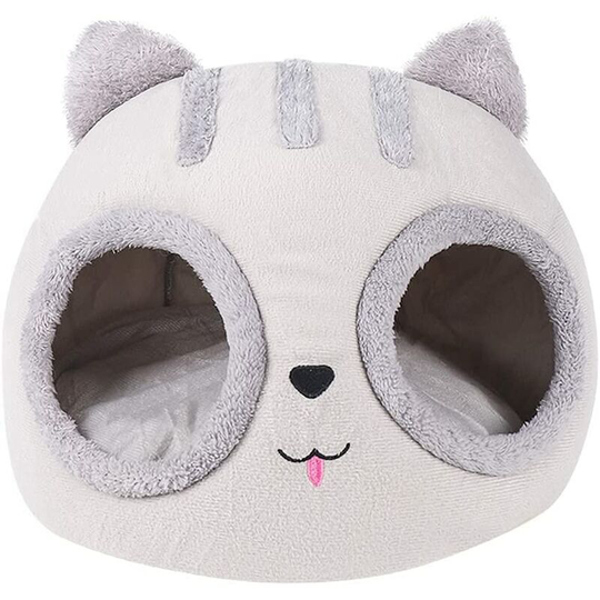 FVO - Cat House Removable Cat House Cat Head Shaped Cat Cave Indoor Semi-enclosed Cat Basket Plush Soft and Warm Cat Bed Nest for Cats and Small