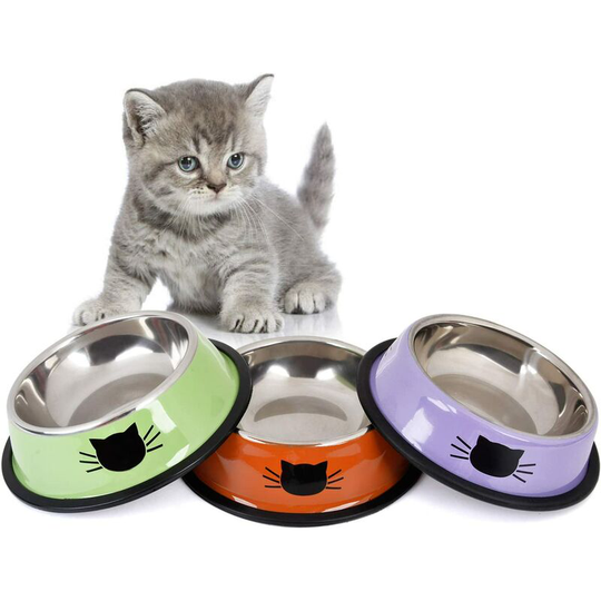 Pcs Pet Bowl Stainless Steel Non-Skid Base Dog Bowl Cat Bowl