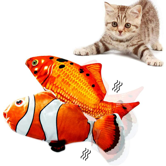 Electric Moving Fish Cat Toy, usb Rechargeable Wagging Fish, Little Dog Pet Pillow Interactive Toy Fun,for Kitten Kitty and Puppy Chew Bite Kick