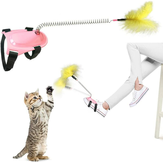 1 Piece Cat Feather Toy,Cat Feather Toy,Interactive Cat Toys,Cat Feather Toys for Cat and Kittens,Fun Interactive Interactive Cat Toy (Pink)