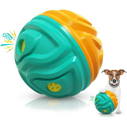 Briday - Giggle Ball for Dogs/Indestructible Dog Ball, Squeaky Dog Toy for Aggressive Chewers, Interactive Dog Toys for Boredom, Suitable for Small