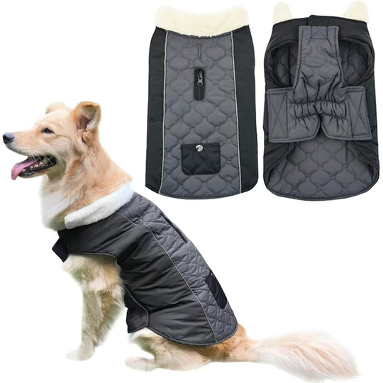 Xl, Dark Grey)Dog Winter Coat, Warm Dog Jacket, Water-Resistant Windproof Vest, Pet Sweaters, Snowsuit for Small, Large and Medium Dogs