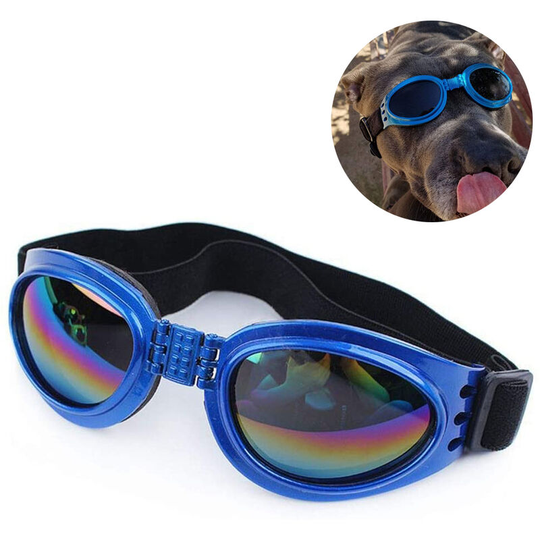 Devenirriche - Pet Sunglass with Strap, Dog uv Glasses with Chin Strap Adjustable, Anti-Fog & Windproof Pet Goggles Sun Glasses Eye Glasses for Small