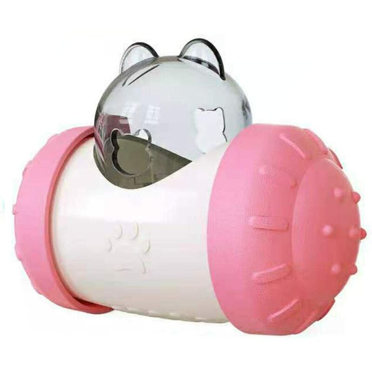 Pet Cup Dispenser Toy, interactive food dispenser toy, Cat Food Feeders Ball, for Cat Dog Feeder (Pink)