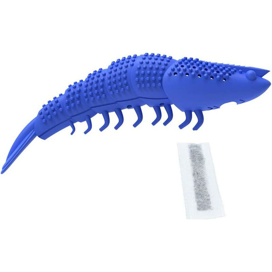 Catnip Toy, Cat Toys, Kitten Toys, Kitten Toothbrush Dental Care Interactive Toy Lobster Shape Cute Silicone Dark Blue