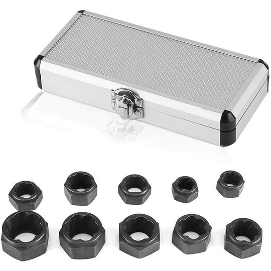 Bolt Extractor Set Broken Nut Set With Remover Aluminum Alloy Storage Box Screw Extractor Set Hex Head Screw Extractor Tool