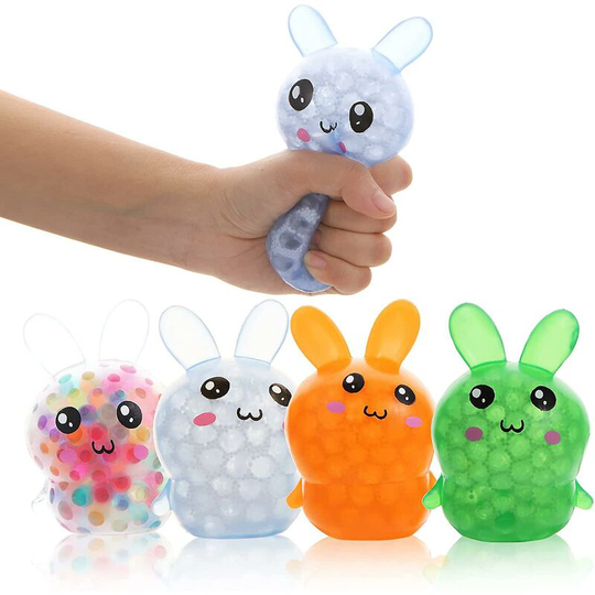 4 Pack Squishy Easter Bunny Stress Balls Toy Stress Relief Fidget Balls Filled Thsinde