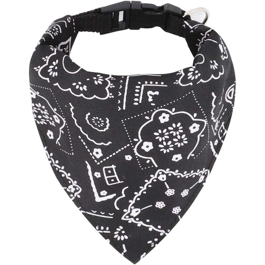 Fashion Dog Bandana Adjustable Scarf for Medium Dogs, Cats (l, Black)