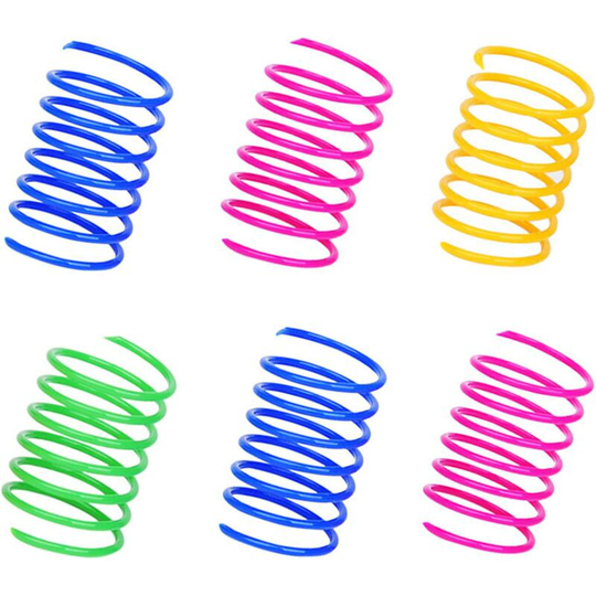 Pet Wide Colorful Springs Cat Toys Plastic Coil Spiral Springs for Cat Kitten Pets 60 Pack (Random Color)