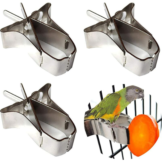 Pcs Bird Feeder Holder Bird Feeder Bird Cage Accessories Stainless Steel Fruit Clip for Parrot Larch Hamster Rabbit