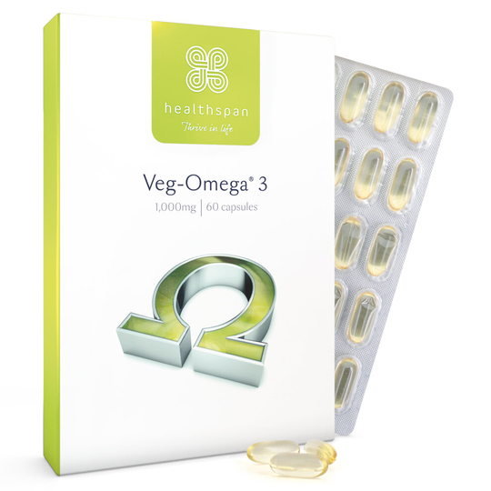 Healthspan Vegan-Omega 3 1,000mg, 60 Capsules, Algal Source