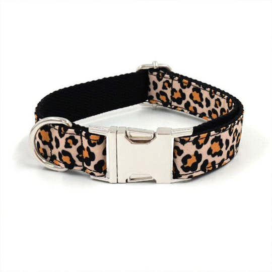 Design Leopard Print Dog Collar, Adjustable Pet Collar