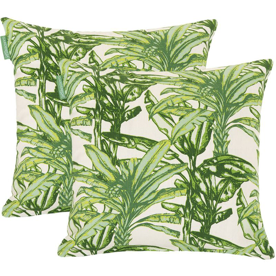 Garden Outdoor Premium Water Resistant Treated Canvas Cotton Filled Cushion (Fern, 2pk) - Gardenista
