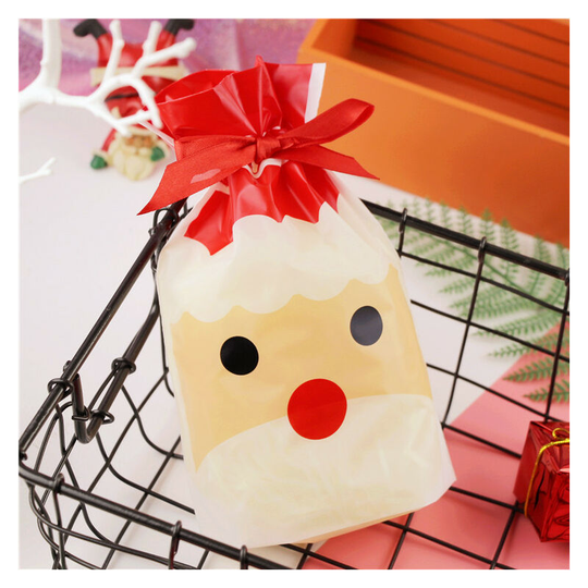 FVO - 50 Pack Drawstring Bags, Santa Claus Storage Gift Bags, Gift Bags, Holiday Pouches, Treat Bags, for Wedding, Christmas Party Supplies Decoration