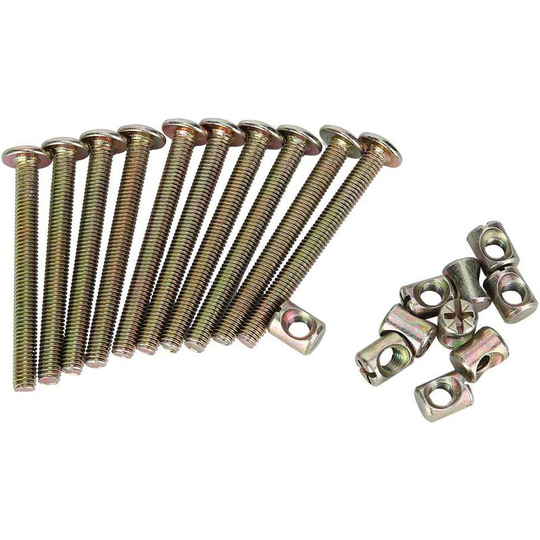 20pcs M6 Screw Bolt Fixing Carbon Steel Head With Barrel Nut Fixing Connector Nut Furniture (40mm)