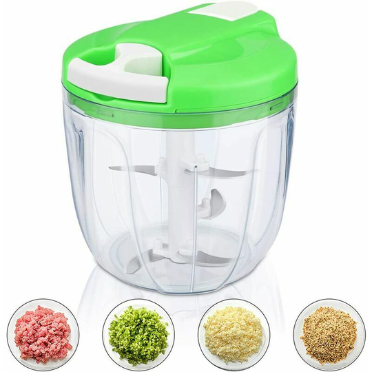 Monly - Onion Cutter, 5 Blades Fruit and Vegetable Manual Onion Chopper/Fruit Chopping/Mixing, Kitchen Multi Chopper for Salad Meat Garlic Nut Herb