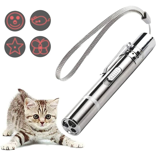 Interactive Cat Toys, usb Rechargeable for Your Pets led Pocket Light, Multipattern Funny Pet Control Light, Multifunctional Cat Training Tool
