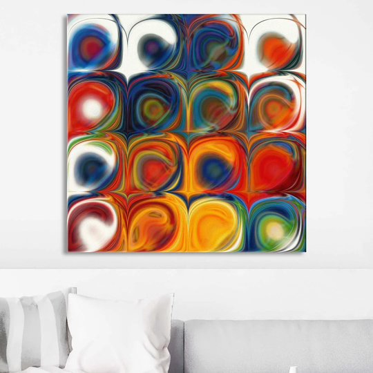 "Circles And Squares 43" By Mark Lawrence Print On Canvas