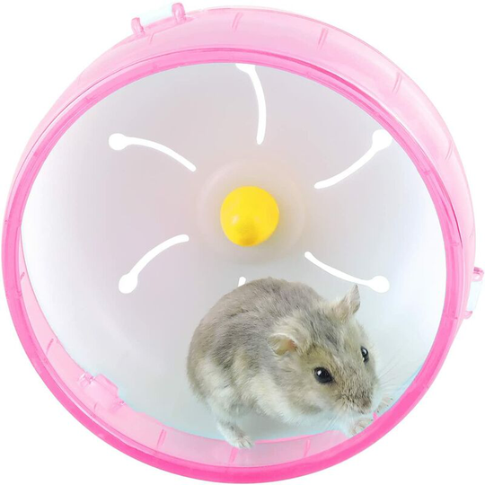 Modou - Hamster Exercise Wheel, 14cm Silent Jogging Exercise Toy Hamster Cage Accessory for Dwarf Hamster Golden Silk Shih Tzu Bear (14cm Pink)