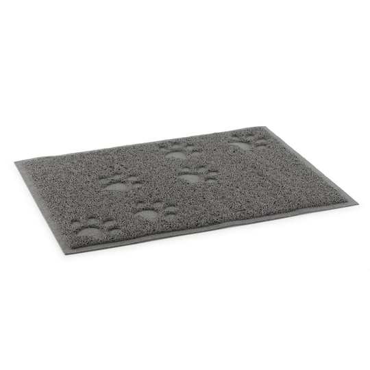 Dog Feeding Mat Non Slip Paw Design Grey 40x30cm