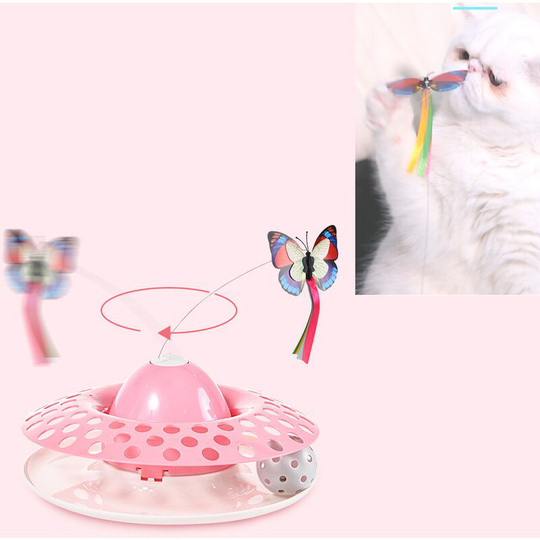 Sun Flowergb - Cat Toys - Fun Automatic Electric Butterfly and Ball Exercise Kitten Toy, Interactive Toys for Indoor Cats with 3 Spare Parts (1 Pack,