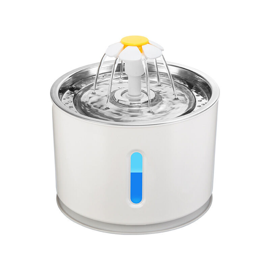 Benobby Kids - Cold gray - high version (us standard), cat water fountain, stainless steel cat water fountain 2.4L pet dog water fountain with led