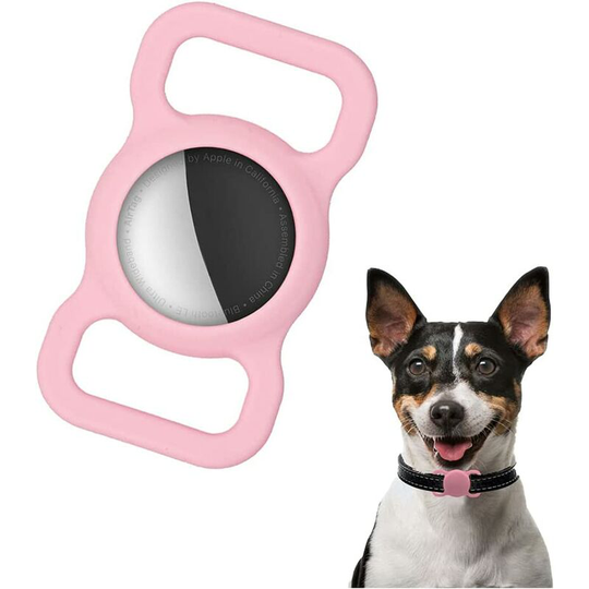 Silicone case for , anti-scratch and anti-loss case, support for dog and cat collars accessories. (pink)
