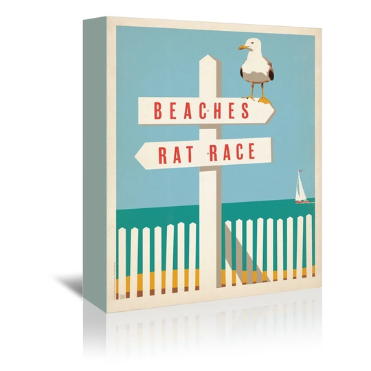Beach Rat Race by Joel Anderson - Wrapped Canvas Graphic Art Print