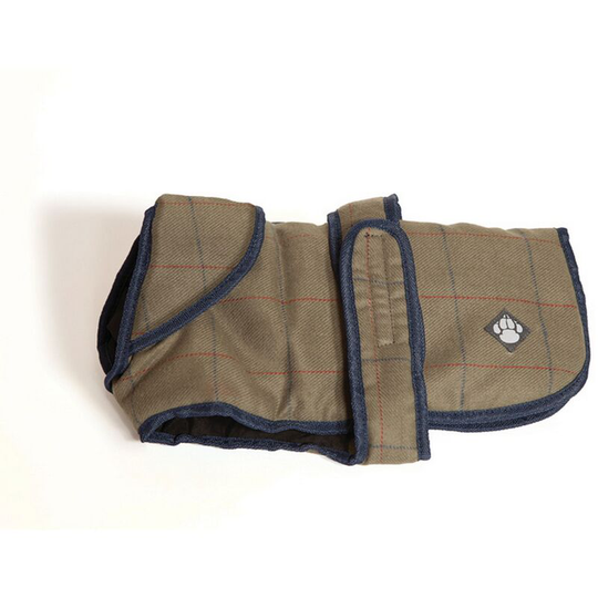 Danish Design Pet Products Tweed Showerproof Dog Coat (50cm) (Green) - Green