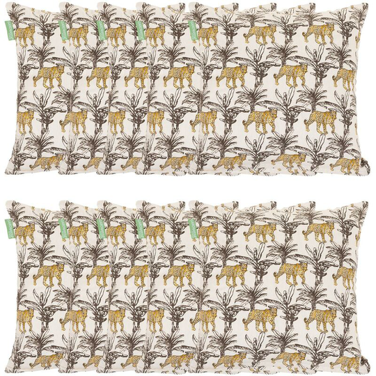 Garden Outdoor Premium Water Resistant Treated Canvas Cotton Filled Cushion (Leopard, 10pk) - Gardenista