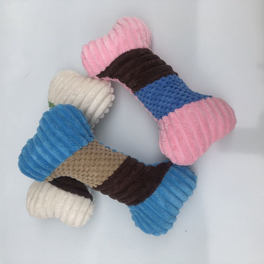 3 pcs pet products cats and dogs chew resistant molars bone type corn velvet sounding plush toys 22 * 11cm