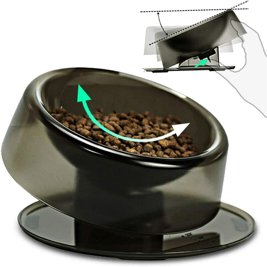 Einemgeld - Plastic Cat Dog 420ml, 0-22 ° Raised and Inclined Cat Bowl, Anti Vomiting Anti Slip Cat Bowl, Ergonomic Cat Bowl, for Neck Pain