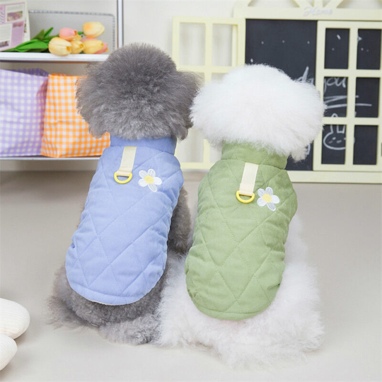 2 new small and medium sized Muppet Cat Teddy Dog pet Autumn/Winter Korean version small chrysanthemum cotton coat (without rope) 20*32*23cm