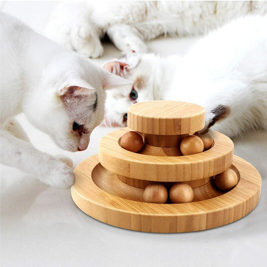 Gift - Cat Supplies Funny Roller Cat Toy Double Layer Balls Track Turntable for Kitty Cat s for Your Cats