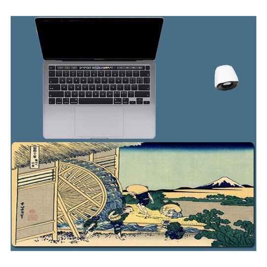 Gaming mouse pad, non-slip rubber base soft fabric mouse pad, Japanese style mouse pad with 27 scenes of Ukiyo-e (Japanese style 22, 300*800*3) - Muff