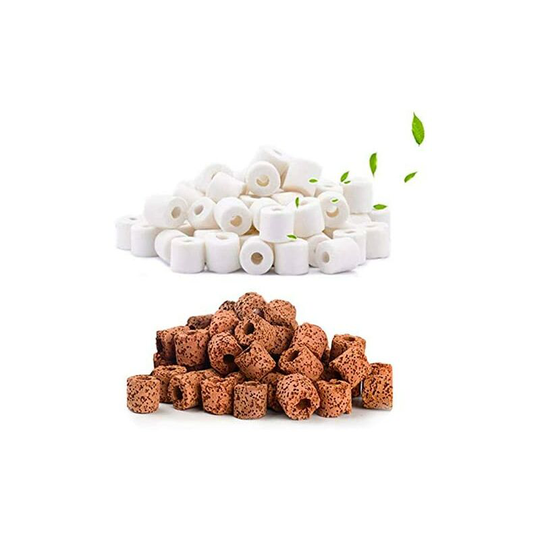 Betterlifegb - Organic filtration ceramic rings for all types of aquariums and basins Stabilize the pH of the water (white 500g + red 500g)