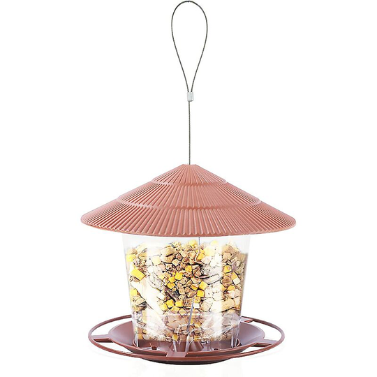 Bird Feeder, Outdoor Bird Feeder, Plastic Bird Feeder Hanging Type with Waterproof Roof for Out