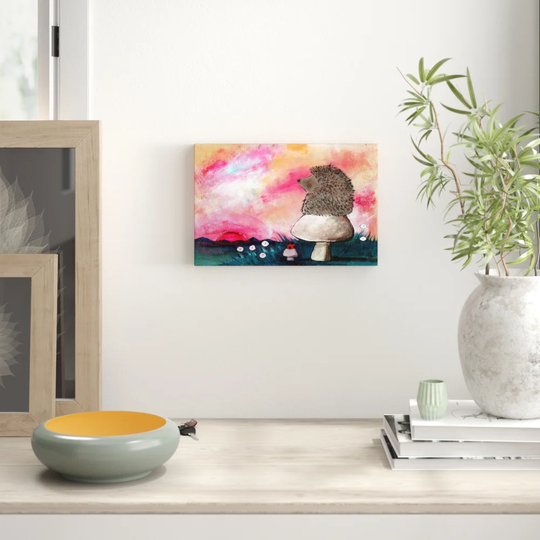 'Hedgehog Mushroom' by Andrea Doss Art Print Wrapped on Canvas