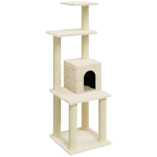 Cat Tree with Sisal Scratching Posts Cream 105 cm vidaXL - Cream