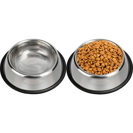 Stainless Steel Dog Bowls, Dog Bowl with Non-Slip Rubber Base, 2 Pack (16 oz / 500ml, 3mm)